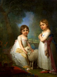 Children with lamb by Borovikovsky