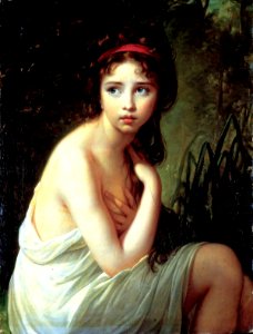The bather, by Vigée-Lebrun, 1792. Free illustration for personal and commercial use.