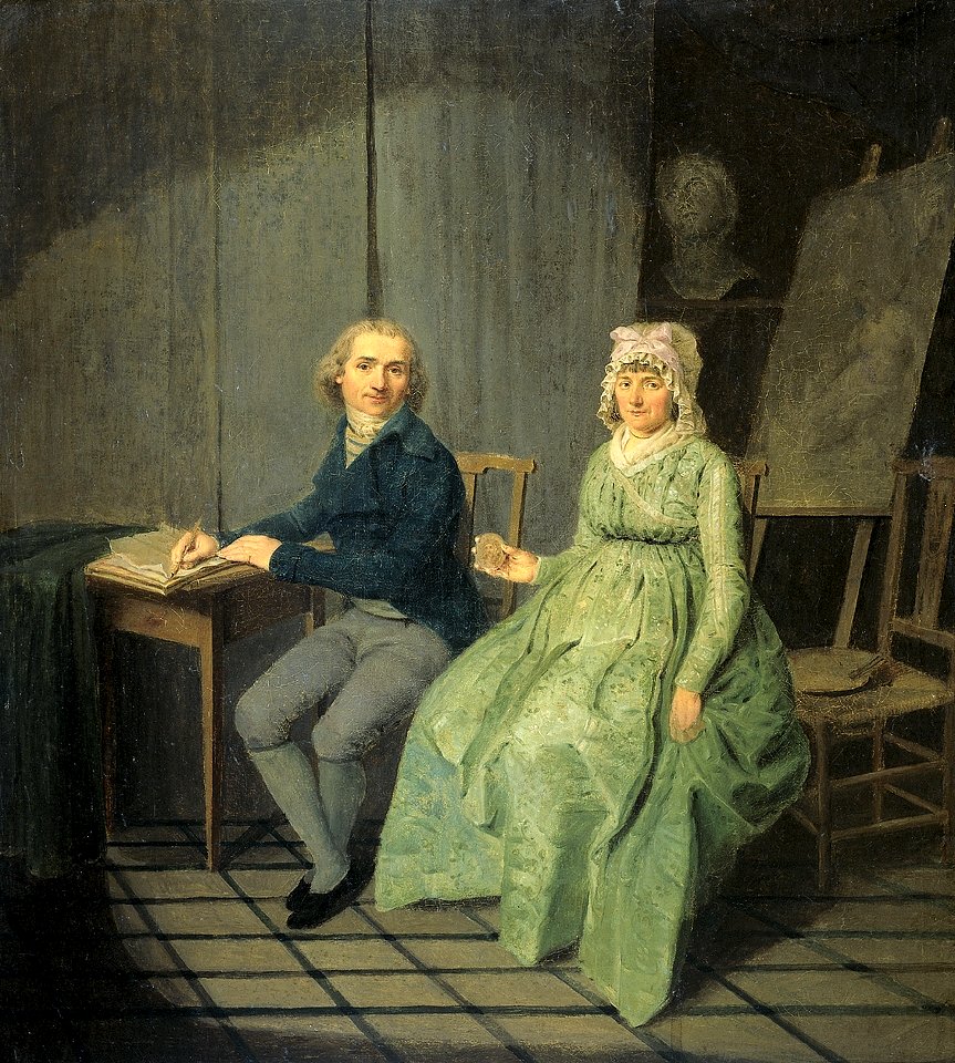 Wybrand Hendriks - Een schilder met zijn vrouw. Free illustration for personal and commercial use.