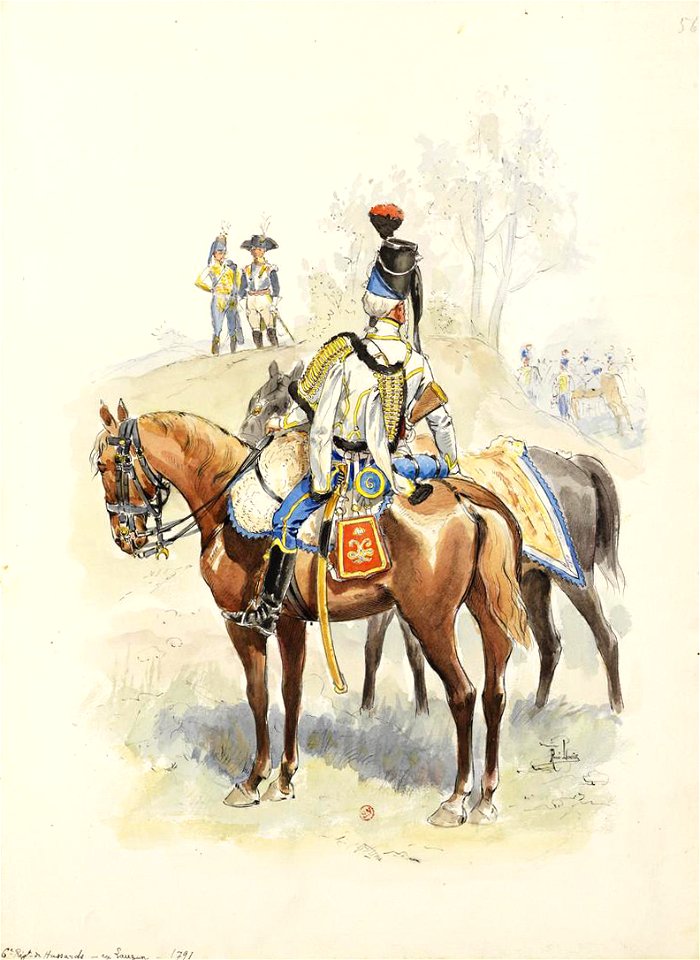 1791 - Cavalier du 6e Hussards (56) - Free Stock Illustrations | Creazilla