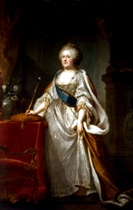 Catherine II by J.B.Lampi (1794, Hermitage). Free illustration for personal and commercial use.