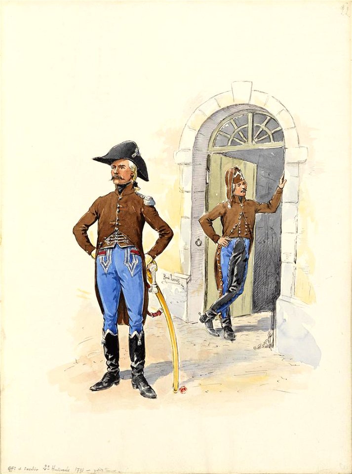 1791 - Officier et cavalier du 2e Hussards en petite tenue (22)