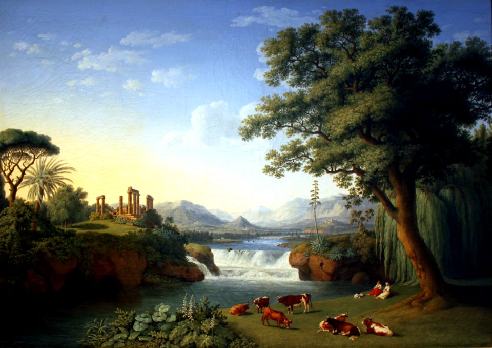 1794 Hackert Ideallandschaft mit Juno-Tempel anagoria