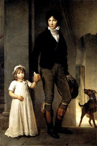 Jean-Baptiste Isabey with his daughter (François Gérard 1795). Free illustration for personal and commercial use.