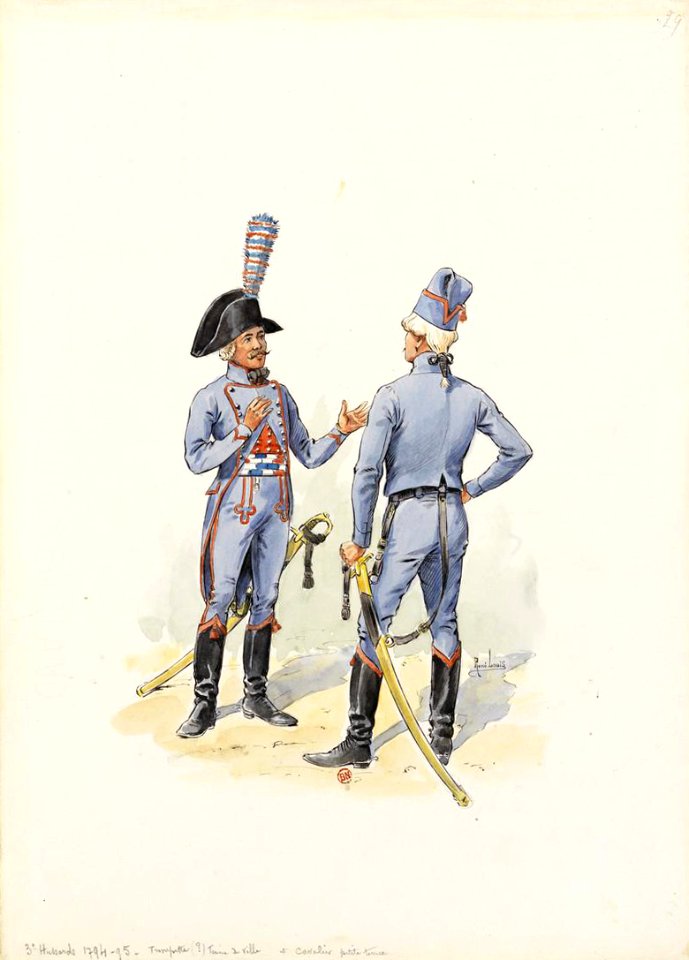 1794-1795 - Trompette en tenue de ville et cavalier en petite tenue du 3e Hussards (29)