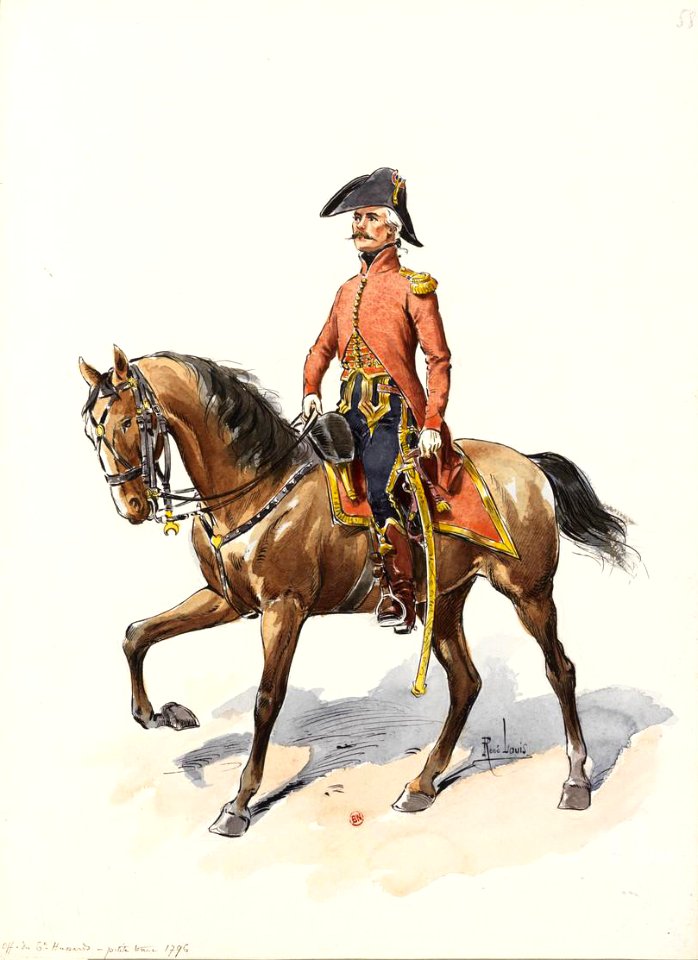 1796 - Officier en petite tenue du 6e Hussards (58)