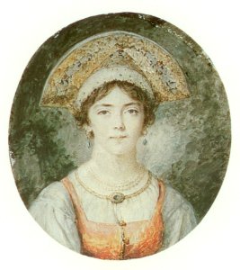 Wife Charlotta in Russian dress by A.C.Ritt