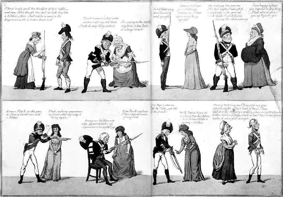 1798-militia-volunteers-drill-innuendo-caricature