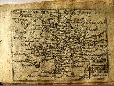 17th Century map of Warwickshire