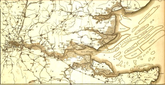 1796 Thames marshes. Free illustration for personal and commercial use.