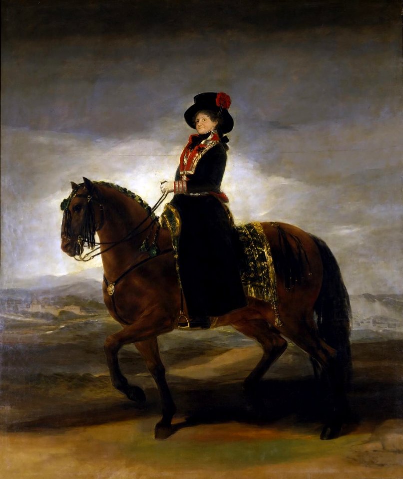 La reina María Luisa a caballo