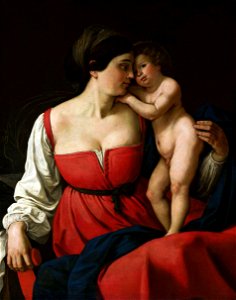 Anonymous Madonna with big breasts. Free illustration for personal and commercial use.