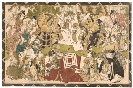 Acteurs in een shibaraku voorstelling-Rijksmuseum RP-P-1964-803