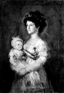 Queen of Etruria Maria Luisa with her son Charles Louis. Free illustration for personal and commercial use.