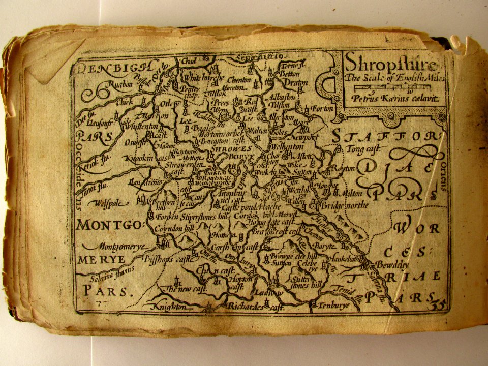 17th Century map of Shropshire