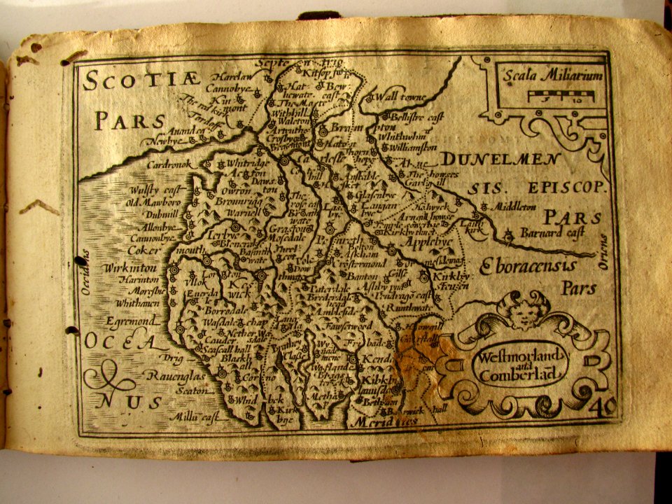 17th Century map of Westmorland and Cumberland