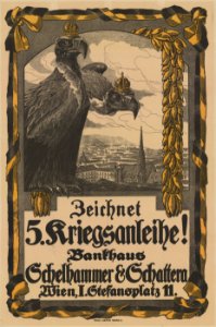 18 Sammlung Eybl Österreich-Ungarn. Herbert Rendl. Zeichnet 5. Kriegsanleihe! 1916. 95 x 63 cm. (Slg.Nr. 592)