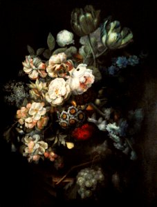 Knapp Still life with flowers and fruit