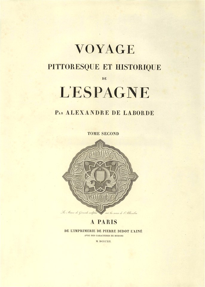 1806-1820, Voyage pittoresque et historique de l'Espagne, tomo II, primera parte