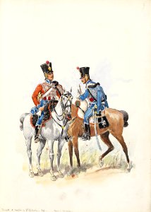 1807 - Trompette et cavalier du 1er Hussards en tenue de campagne (9)