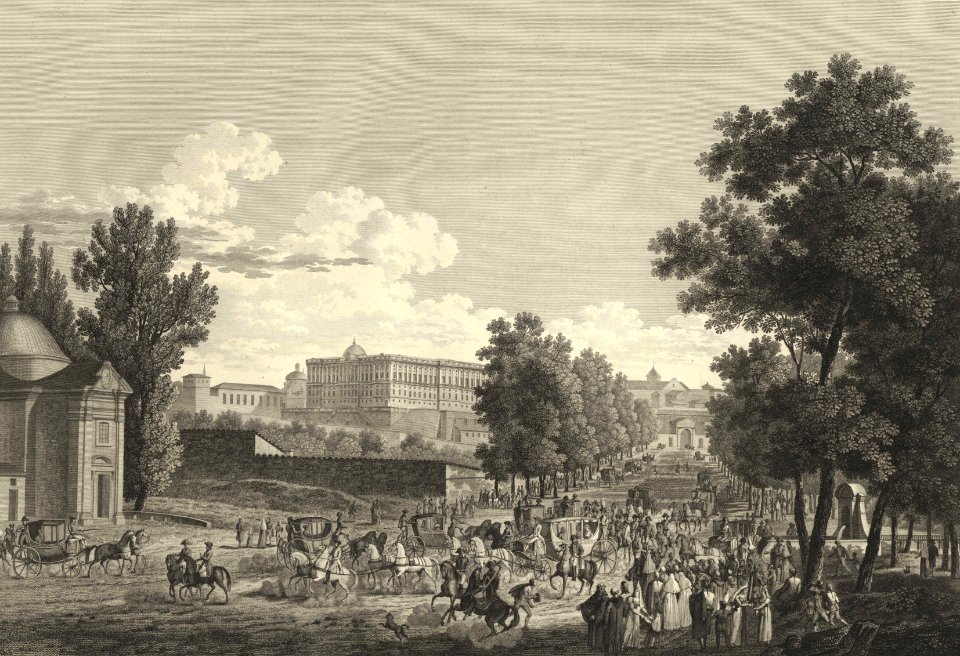 1806-1820, Voyage pittoresque et historique de l'Espagne, tomo II, Vista de la Florida en Madrid (cropped)