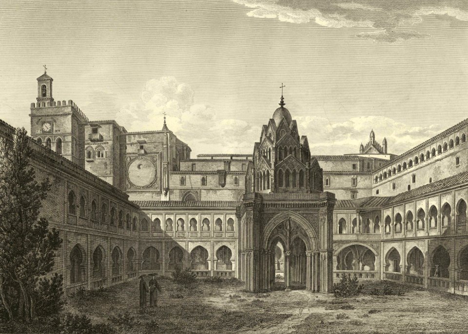 1806-1820, Voyage pittoresque et historique de l'Espagne, tomo I, Claustro de Guadalupe (cropped)