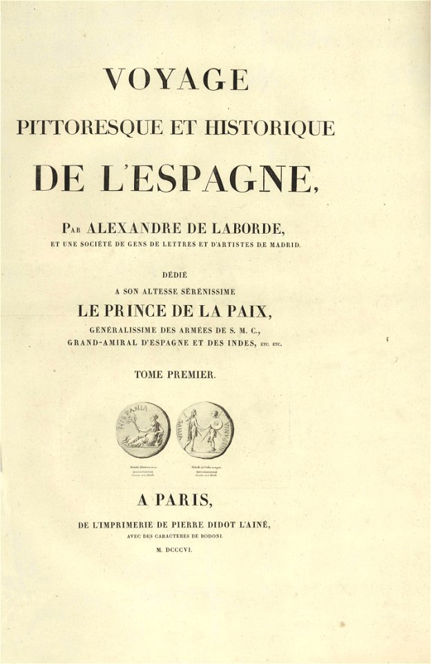 1806-1820, Voyage pittoresque et historique de l'Espagne, tomo I, primera parte