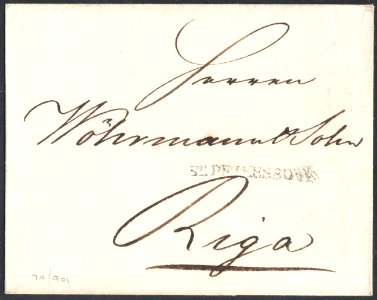 1807 St. Petersburg to Riga entire 01