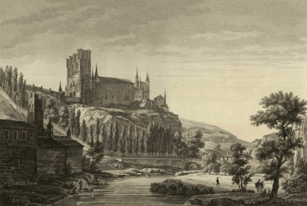 1806-1820, Voyage pittoresque et historique de l'Espagne, tomo II, Vista del alcázar de Segovia (cropped)