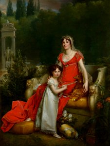 Elisa Bonaparte with her daughter Napoleona Baciocchi - François Gérard - Google Cultural Institute. Free illustration for personal and commercial use.