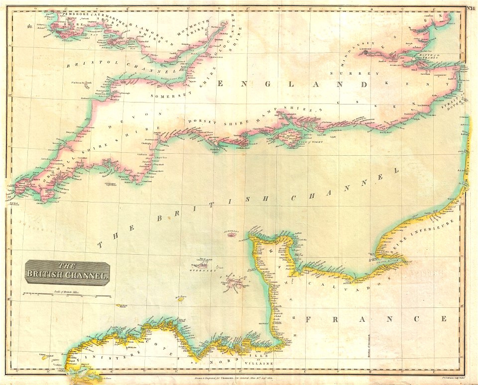 1814 Thomson Map of the English Channel - Geographicus - BritishChannel-thomson-1814