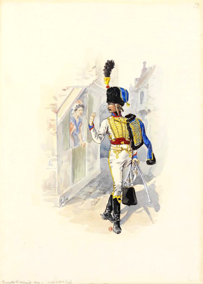 1809 - Trompette du 5e Hussards d'après la collection Cral (52)