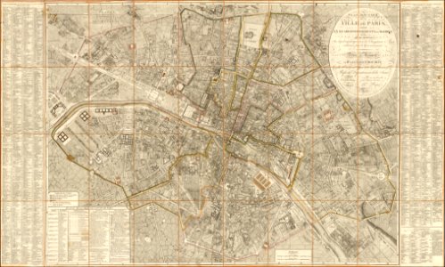 1814 map of Paris by Charles Picquet