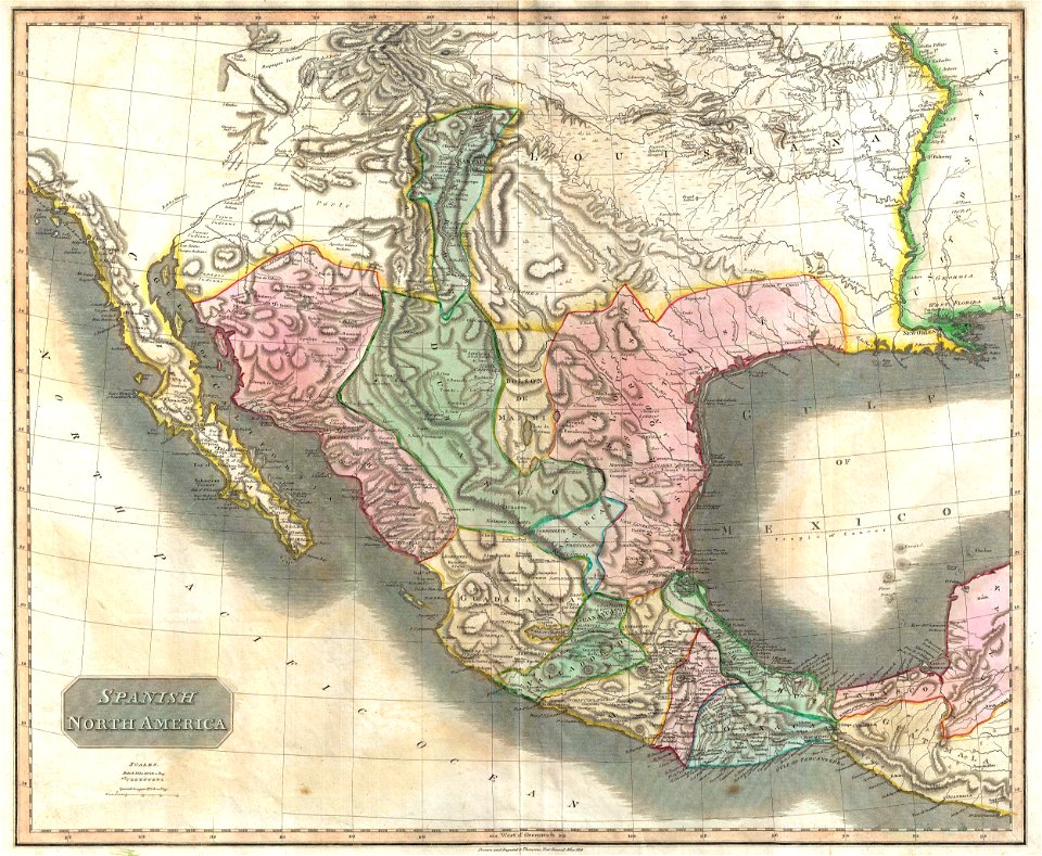 1814 Thomson Map of Mexico and Texas - Geographicus - SpanishNorthAmerica-thomson-1814