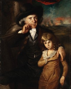English School 19th century Nobleman and boy. Free illustration for personal and commercial use.