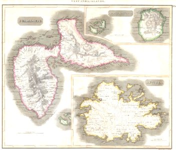 1815 Thomson Map of Guadaloupe, Antigua, Marie Galante ( West Indies ) - Geographicus - Guadaloupe-t-15