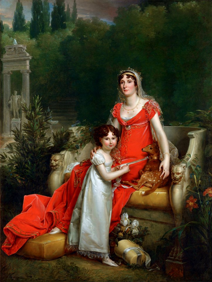 Elisa Bonaparte with her daughter Napoleona Baciocchi - François Gérard - Google Cultural InstituteFXD