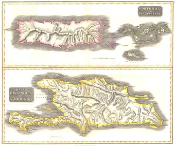 1815 Thomson Map of Porto Rico, Virgin Islands, Haiti, Dominican Republic - Geographicus - PortoRico-t-1815
