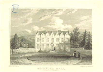 Neale(1818) p2.024 - Beckford Hall, Gloucestershire. Free illustration for personal and commercial use.