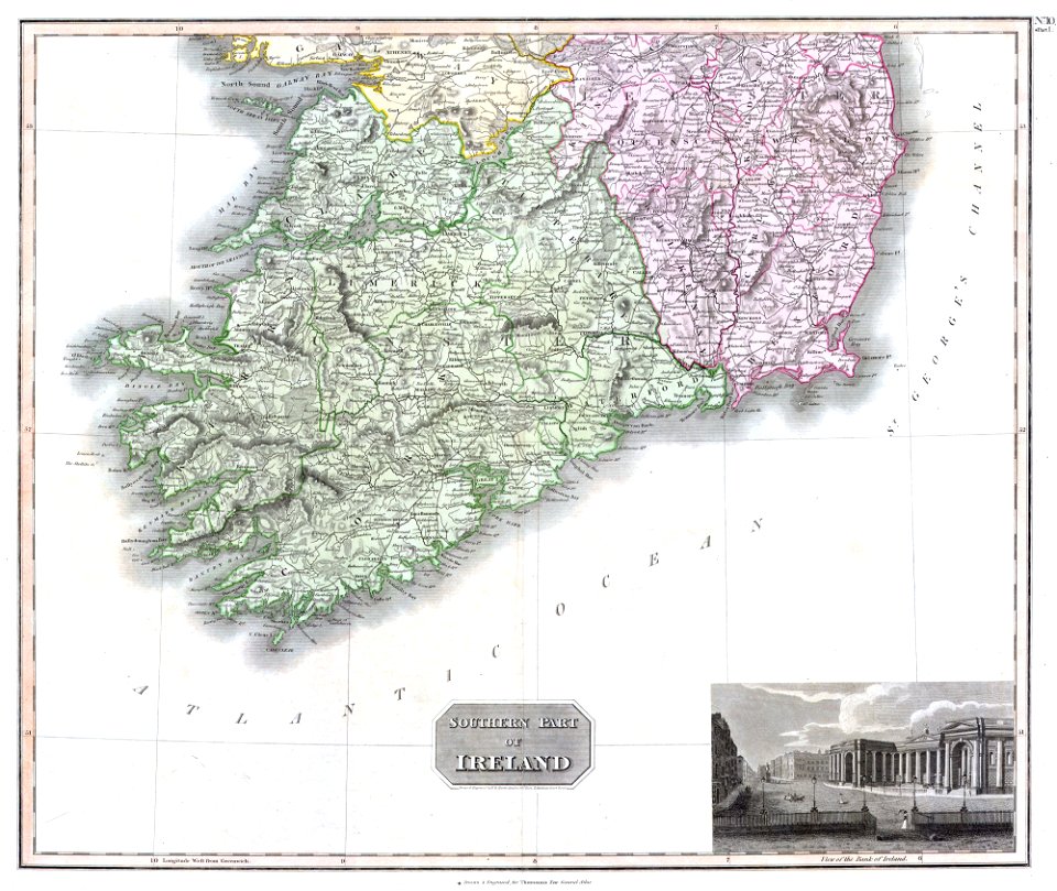 1814 Thomson Map of Southern Ireland - Geographicus - IrelandSouth-t-1814