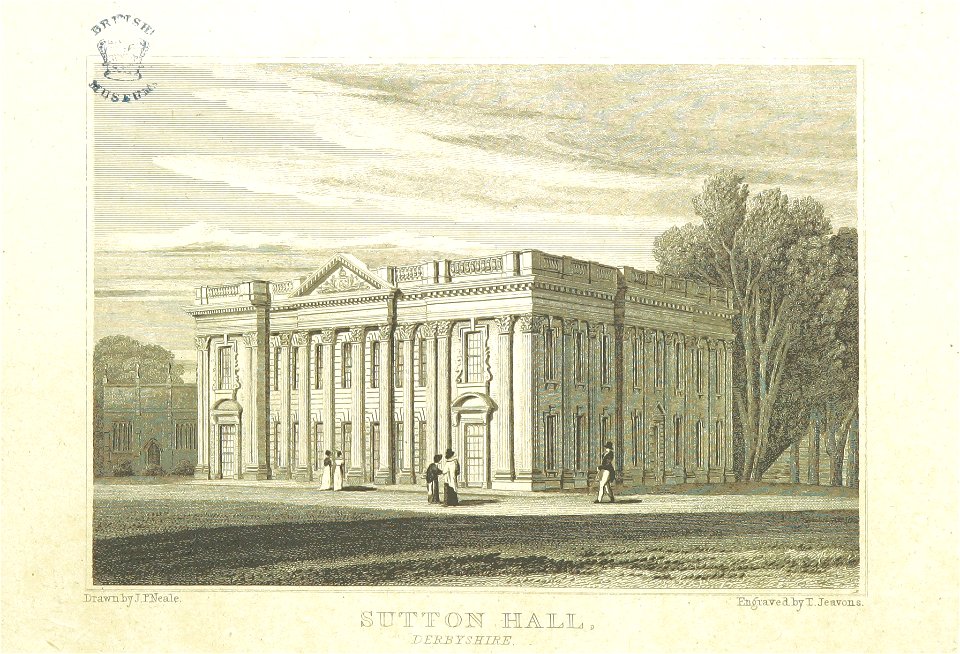 Neale(1818) p1.200 - Sutton Hall, Derbyshire