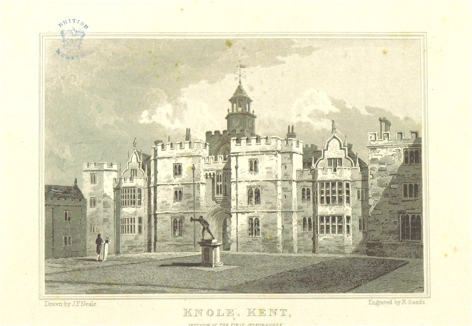 Neale(1818) p2.206 - Knole, Kent, interior of the first quadrangle