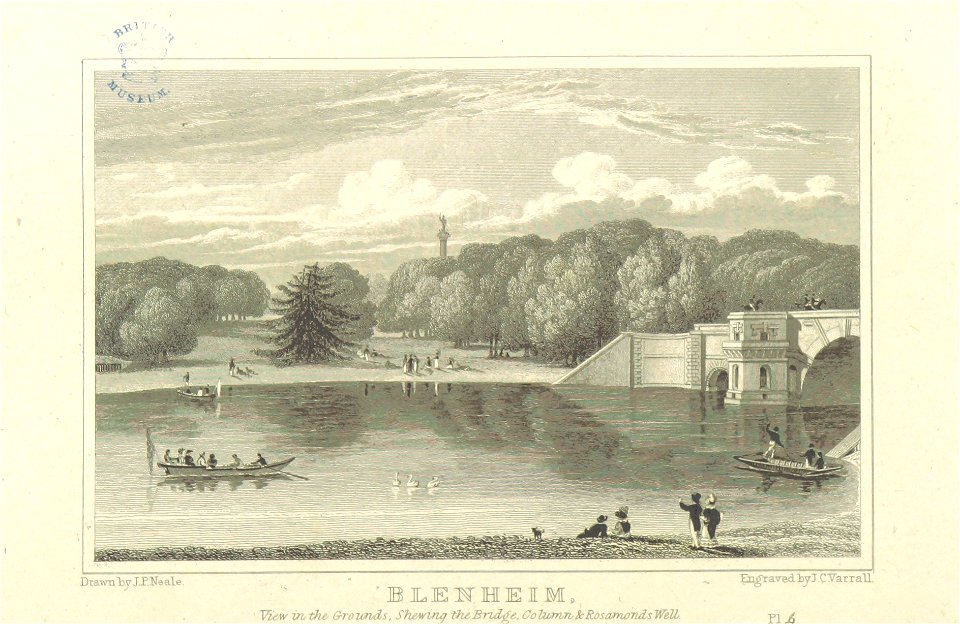 Neale(1818) p3.260 - Blenheim, view in the grounds