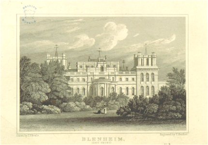 Neale(1818) p3.256 - Blenheim, Oxfordshire (East Front)