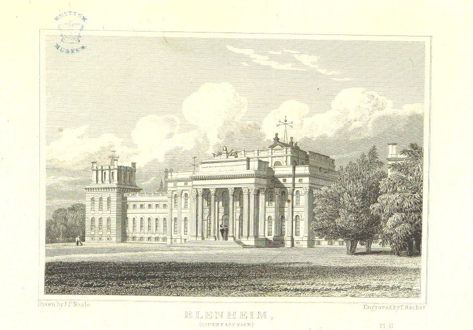 Neale(1818) p3.245 - Blenheim, Oxfordshire (South-East View)