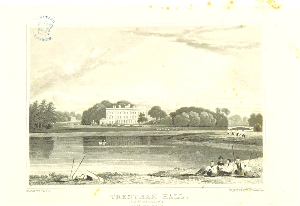 Neale(1818) p4.066 - Trentham Hall, Staffordshire (general view)