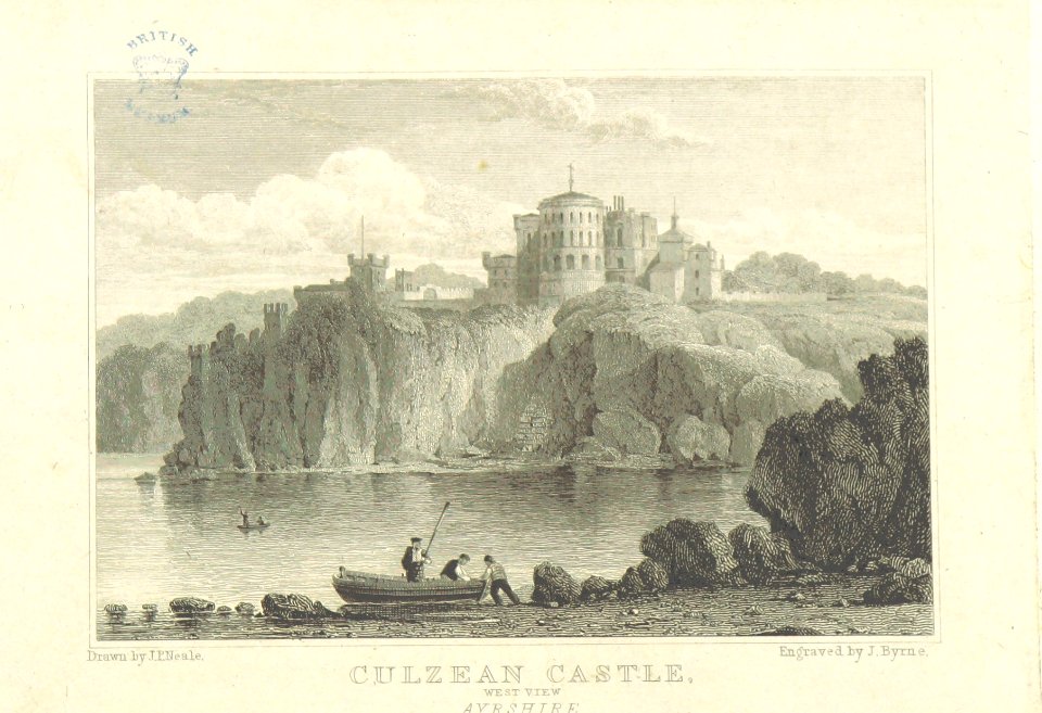Neale(1818) p6.036 - Culzean Castle, Ayrshire (west view)