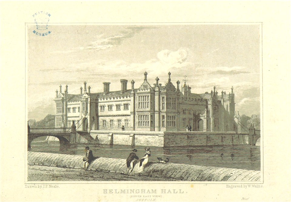 Neale(1818) p4.104 - Helmingham Hall, Suffolk (south-east view)