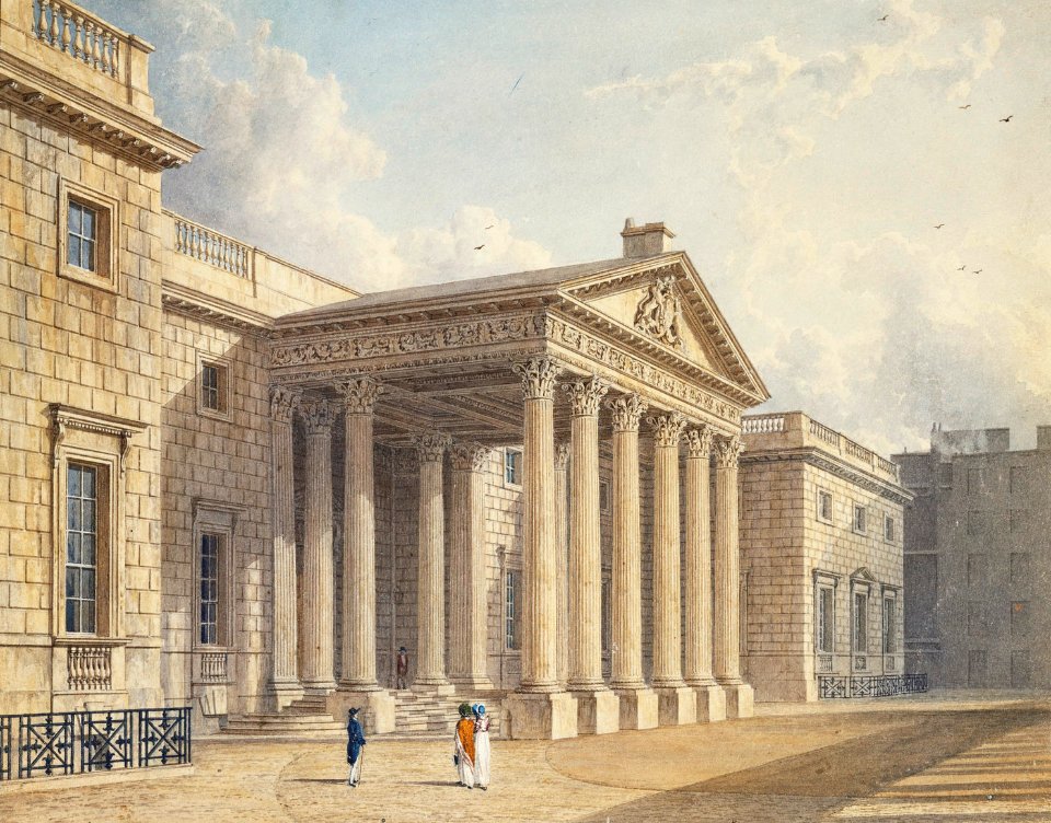 Carlton House, North Front, by William Westall, 1819 - royal coll 922170 313727 ORI 3