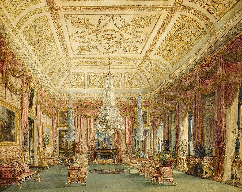 Carlton House, Crimson Drawing Room, by Charles Wild, 1816 - royal coll 451820 256249 ORI 2 0